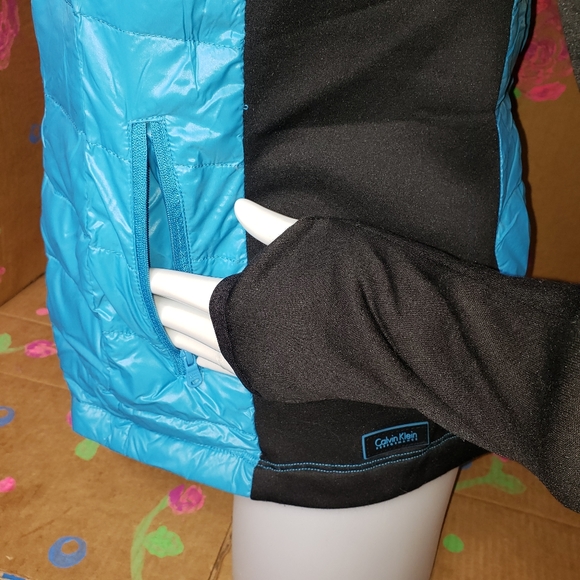 CALVIN KLEIN PERFORMANCE DUCK DOWN JACKET BLUE / BLACK SIZE MEDIUM - Picture 5 of 12
